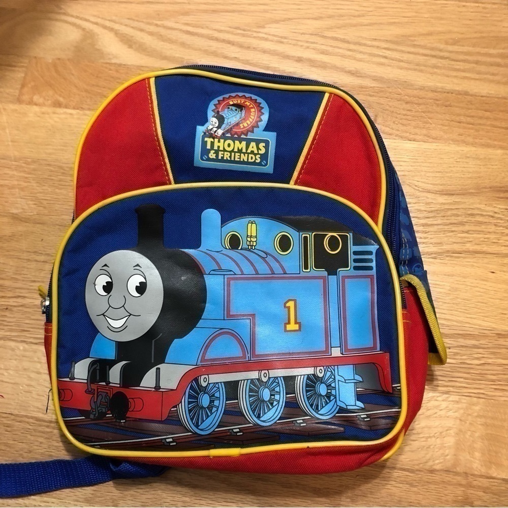 Thomas & Friends Tank Engine Train Small Backpack Blue Red Kids Preschool